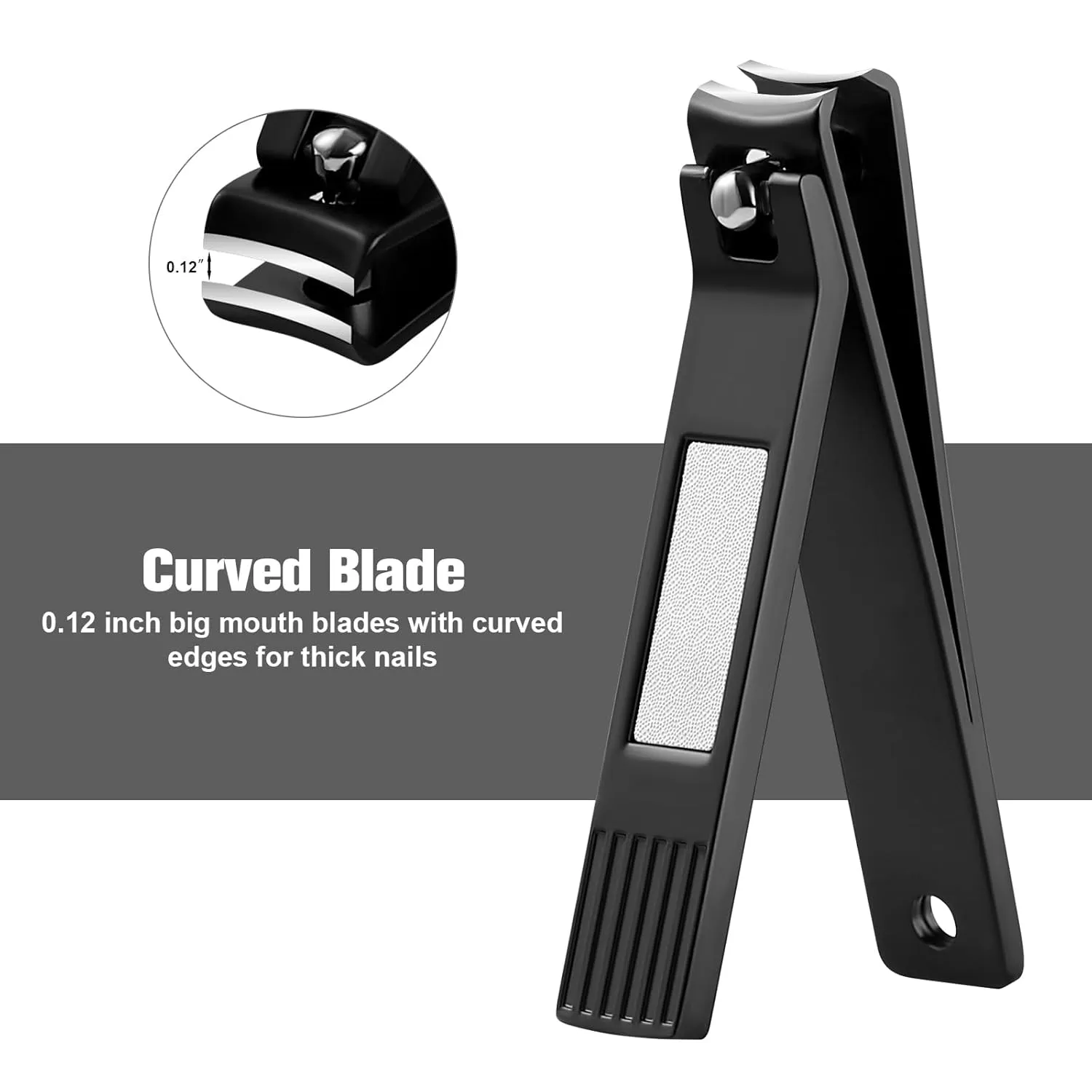 Manicure Set Pedicure Kit, Heavy Duty Zinc Alloy Stainless Steel Fingernail Clippers Toenail Clippers Nail File with Tin Case, Premium Manicure Tools for Nail Care, Black