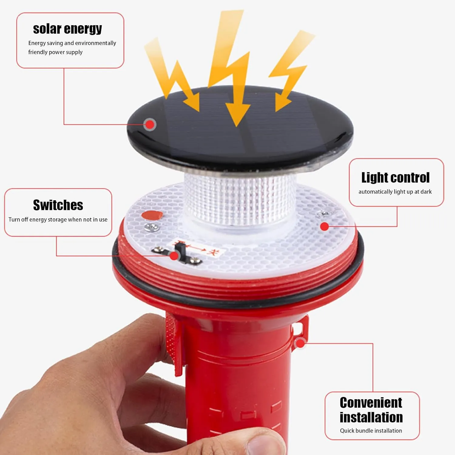 Marine Flares, Marine Safety Strobe Light, Waterproof Electronic Boat Distress Flare, Solar Flares Safety Kit For Boats