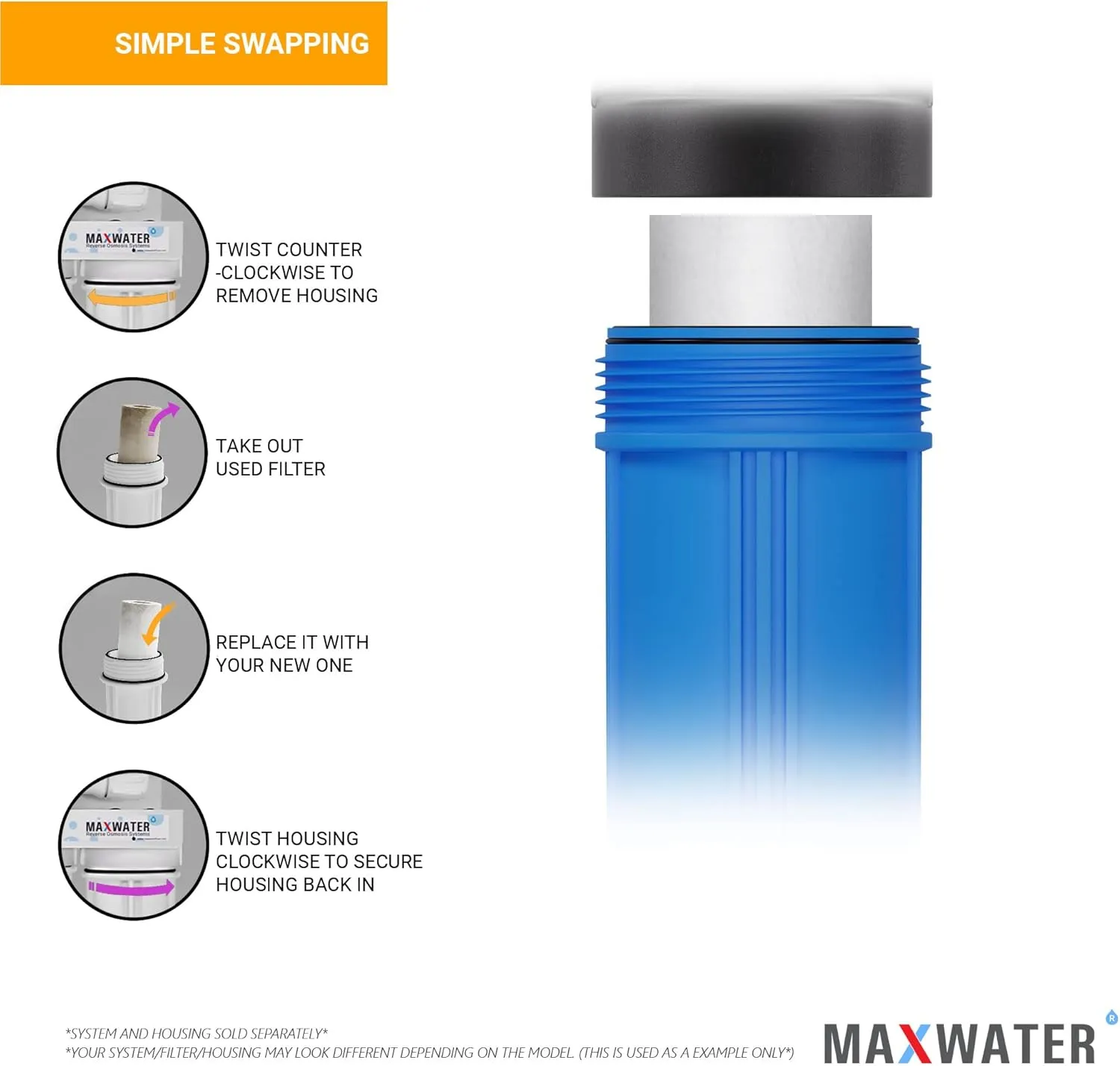 Max Water 10 Micron 20 x 4.5 Sediment Filter 20 inch Whole House BB Water Filteration System Replacement Compatible Cartridge DGD-5005-20, FP25B, AP810-6, FPMB5-20, P5-20, 155358-43, SDC-45-2005