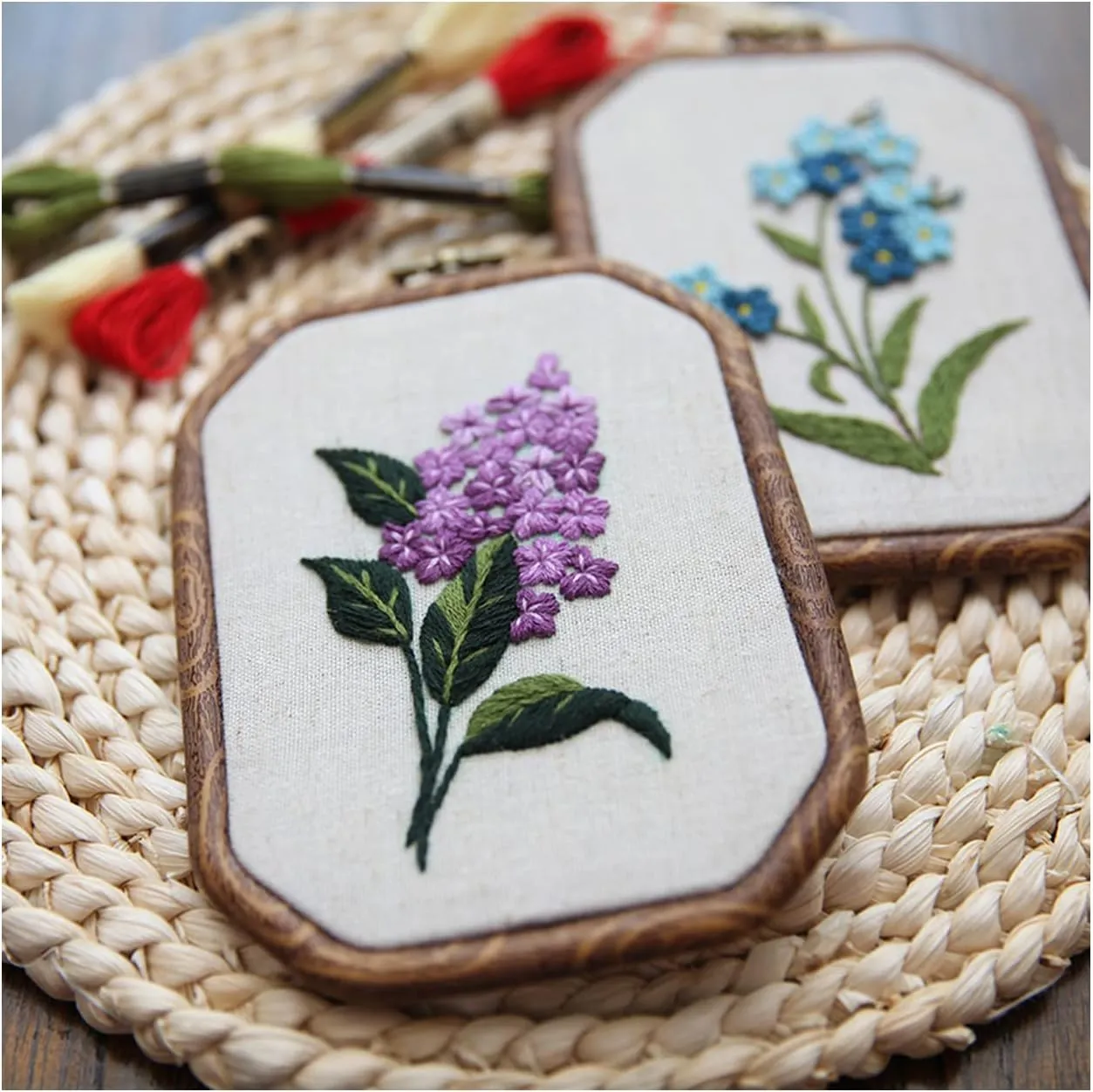 Maydear 3 Sets Embroidery kit for Beginners Adults,Embroidery Kit Punch Needle Kit Cross Stitch Kits with Embroidery Hoop and Instructions,Hand Embroidery Starter Kit (A Cross Stitch Set)