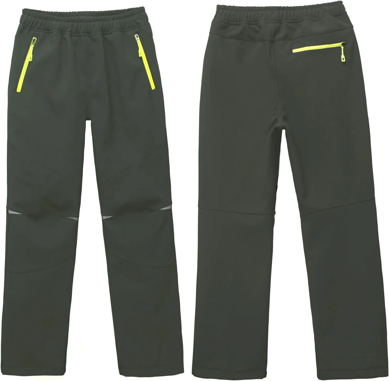 MEILONGER Boys Girls Softshell Hiking Pants Fleece Lined Skiing Snow Pants Kids Outdoor Trousers