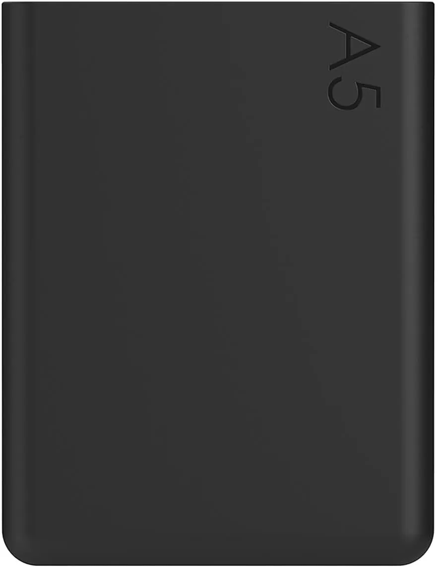memobottle A5 (Black Ink) Bundle - 25oz (750ml) - Bottle, silicone sleeve & lid |Slim Water Bottle for Bags, Beside Books & Laptops | BPA Free Tritan | Modern & Minimalist