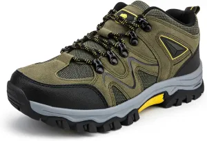 Men Hiking Shoes Waterproof Lightweight Outdoor Work Shoes Non-Slip Breathable Trailing Trekking Walking Sneakers Low Top Boots