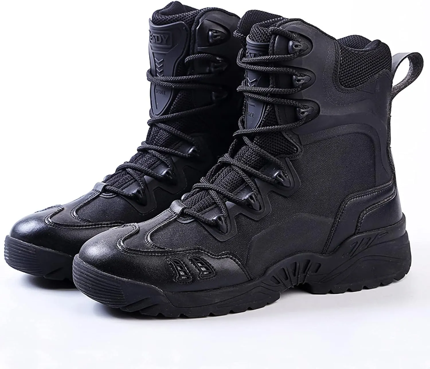 Men's Hiking Boots Waterproof Lightweight High Rise Outdoor Trekking Walking Shoes-Black||EU44/US10