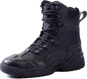 Men's Hiking Boots Waterproof Lightweight High Rise Outdoor Trekking Walking Shoes-Black||EU44/US10