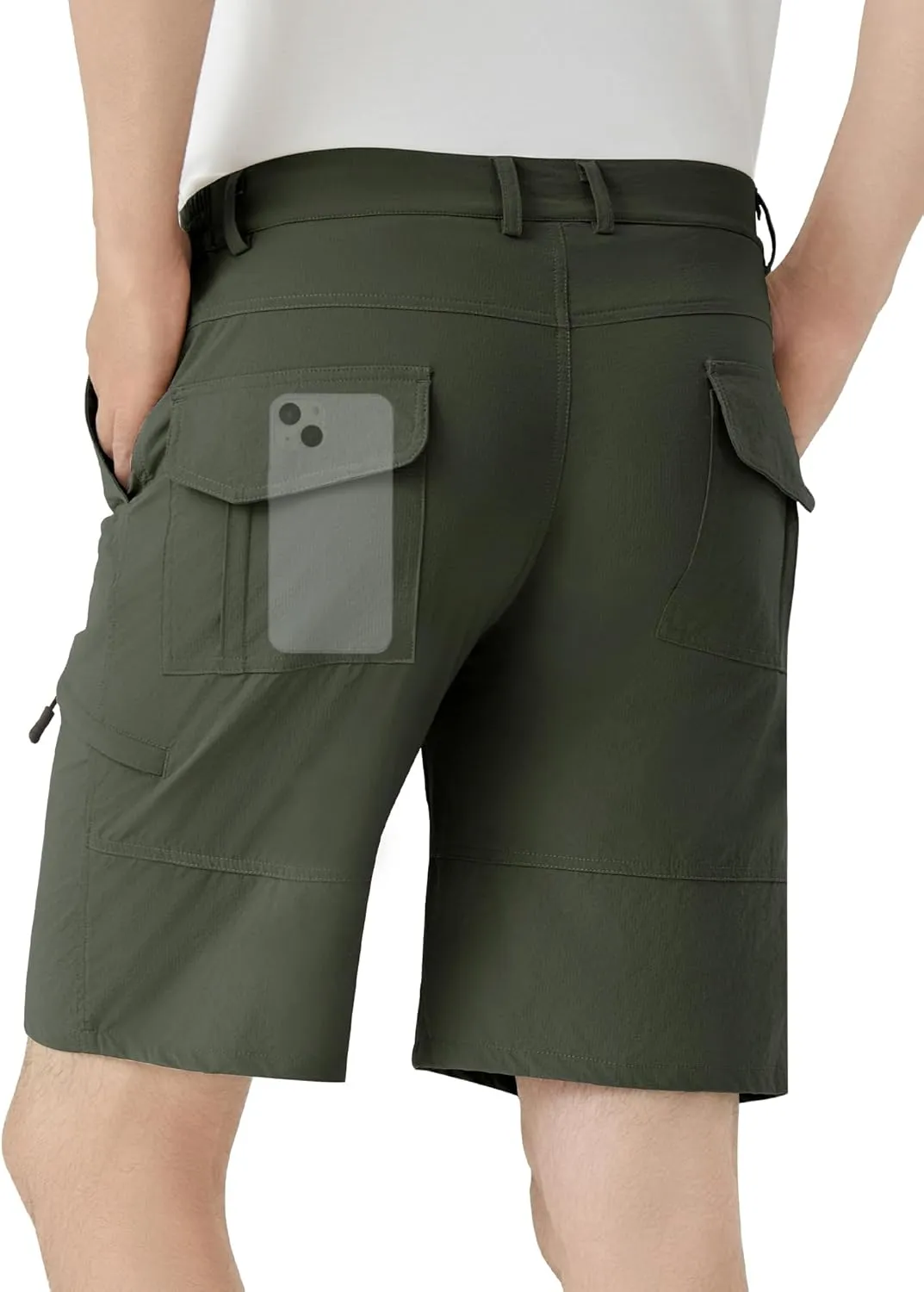 Men's Hiking Cargo Shorts 9" Stretch Quick-Dry Lightweight Outdoor Work Shorts with 6 Pockets for Casual Camping Fishing Golf