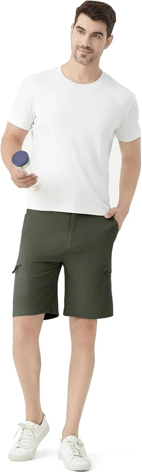 Men's Hiking Cargo Shorts 9" Stretch Quick-Dry Lightweight Outdoor Work Shorts with 6 Pockets for Casual Camping Fishing Golf