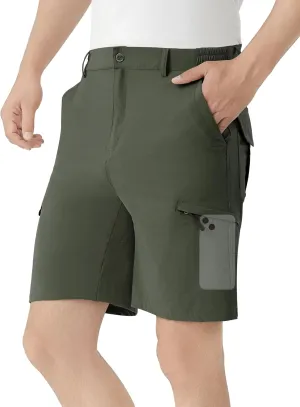 Men's Hiking Cargo Shorts 9" Stretch Quick-Dry Lightweight Outdoor Work Shorts with 6 Pockets for Casual Camping Fishing Golf