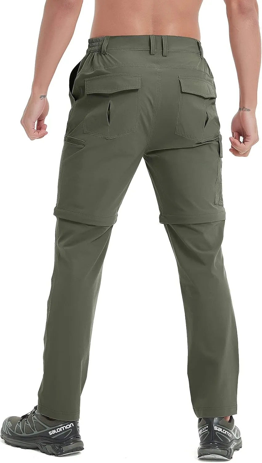 Mens Hiking Convertible Pants Waterproof Lightweight Quick Dry Zip Off Fishing Outdoor Cargo Work Trekking Trousers