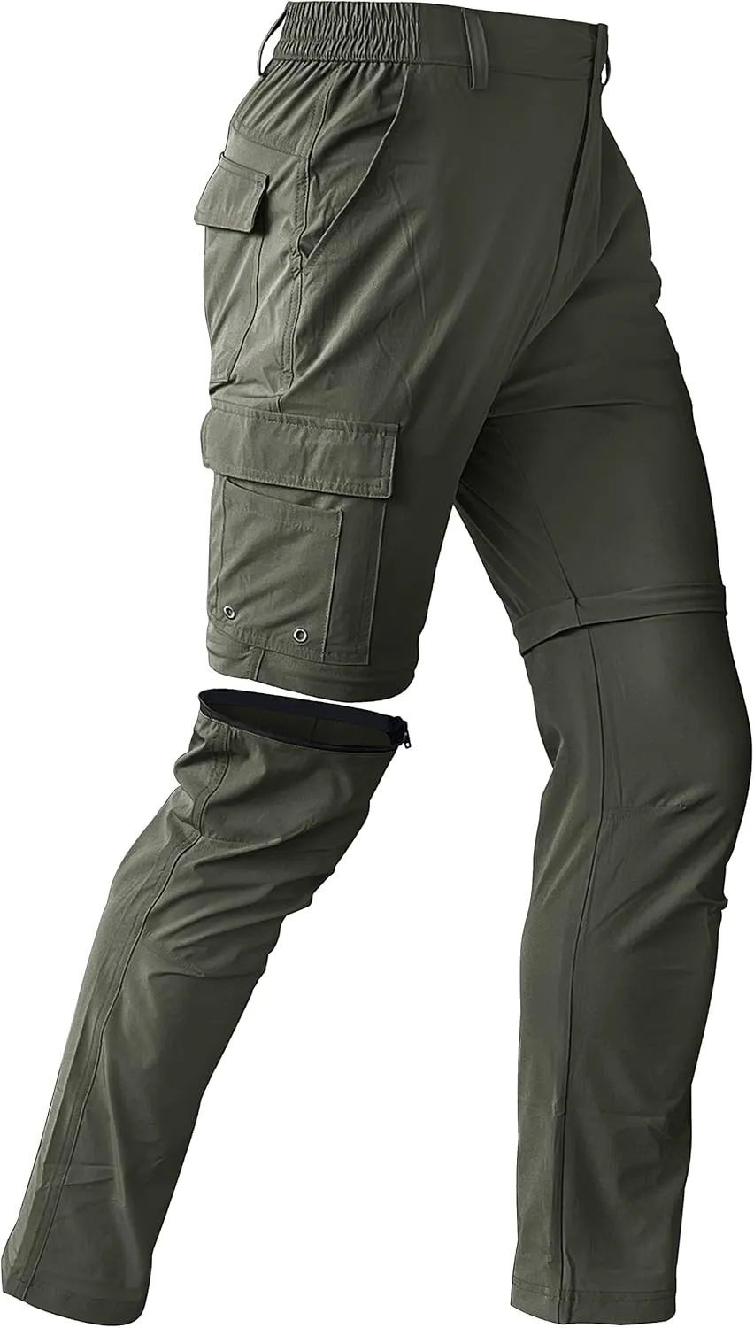 Mens Hiking Convertible Pants Waterproof Lightweight Quick Dry Zip Off Fishing Outdoor Cargo Work Trekking Trousers