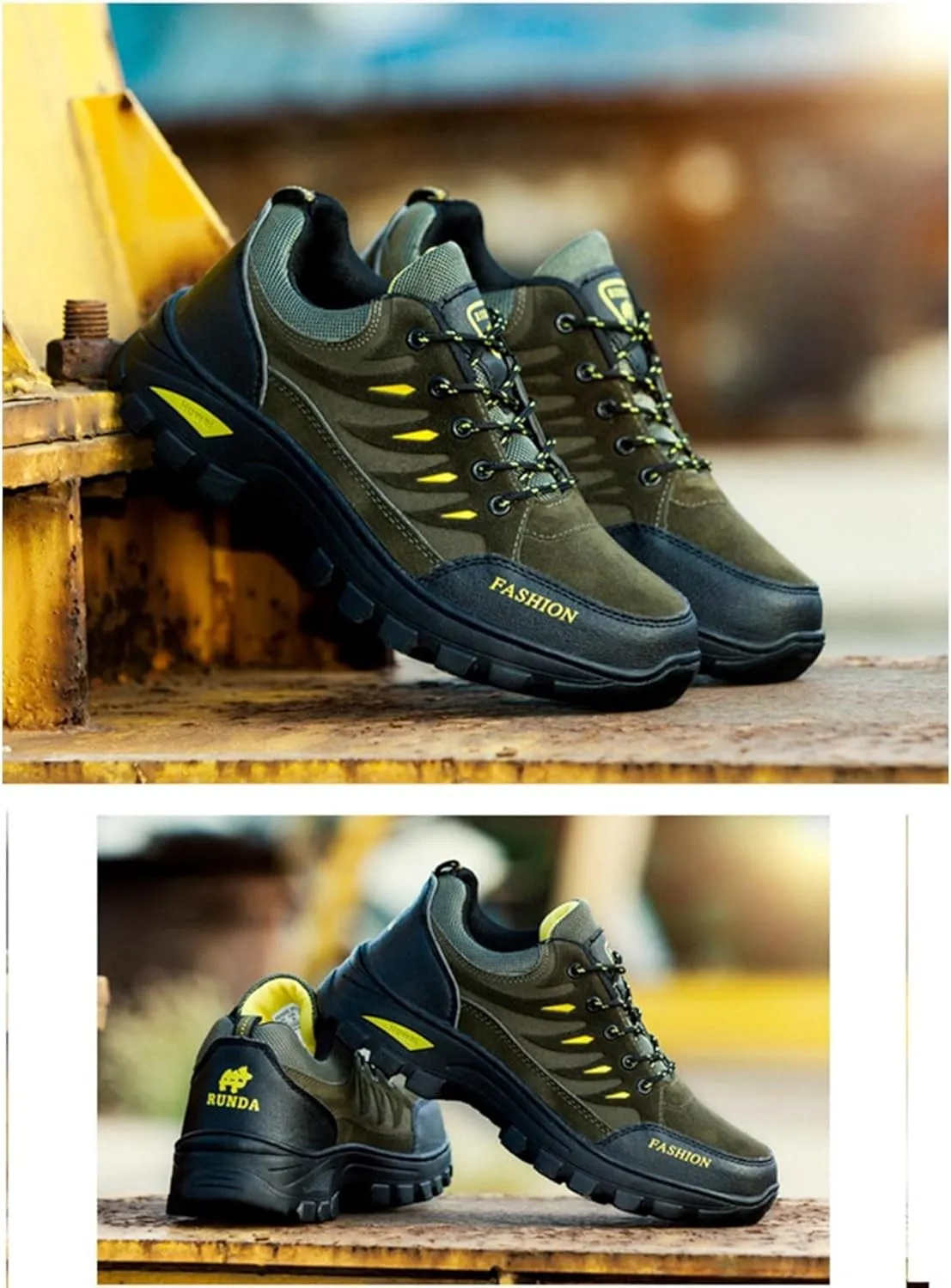 Men's Hiking Shoes Breathable Waterproof Non-Slip Outdoor Lightweight Low Top Ankle Boots Hike Trekking Camping Shoes