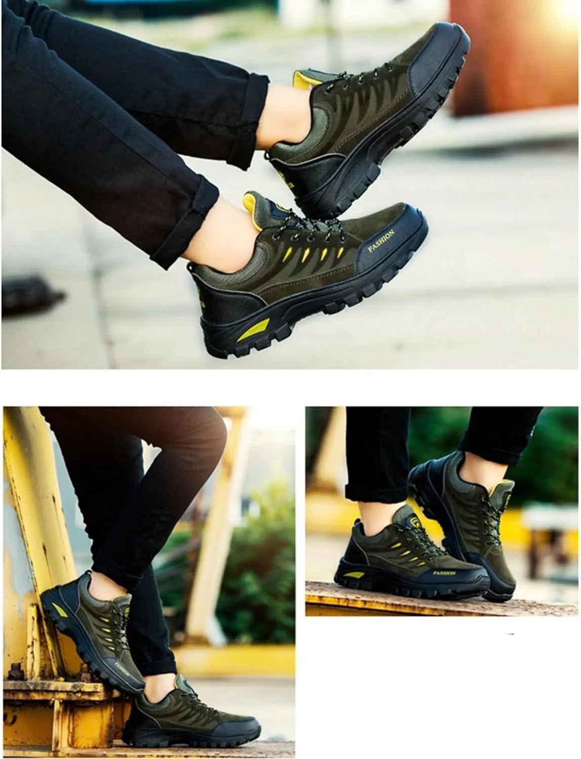 Men's Hiking Shoes Breathable Waterproof Non-Slip Outdoor Lightweight Low Top Ankle Boots Hike Trekking Camping Shoes
