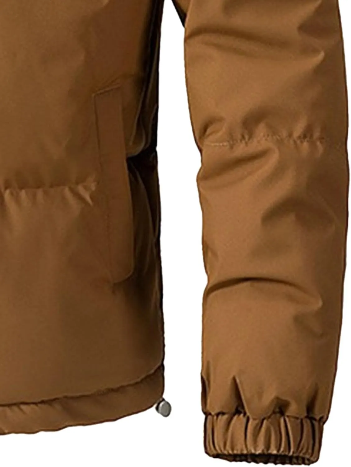 Mens Hooded Warm Quilted Jacket Winter Coat Insulated Puffer Jacket Water-Repellent Windproof Parkas Outerwear