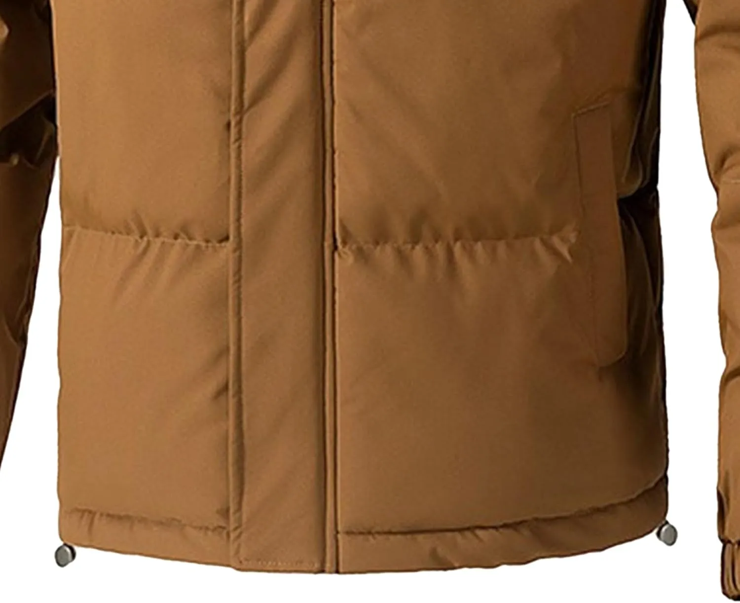 Mens Hooded Warm Quilted Jacket Winter Coat Insulated Puffer Jacket Water-Repellent Windproof Parkas Outerwear