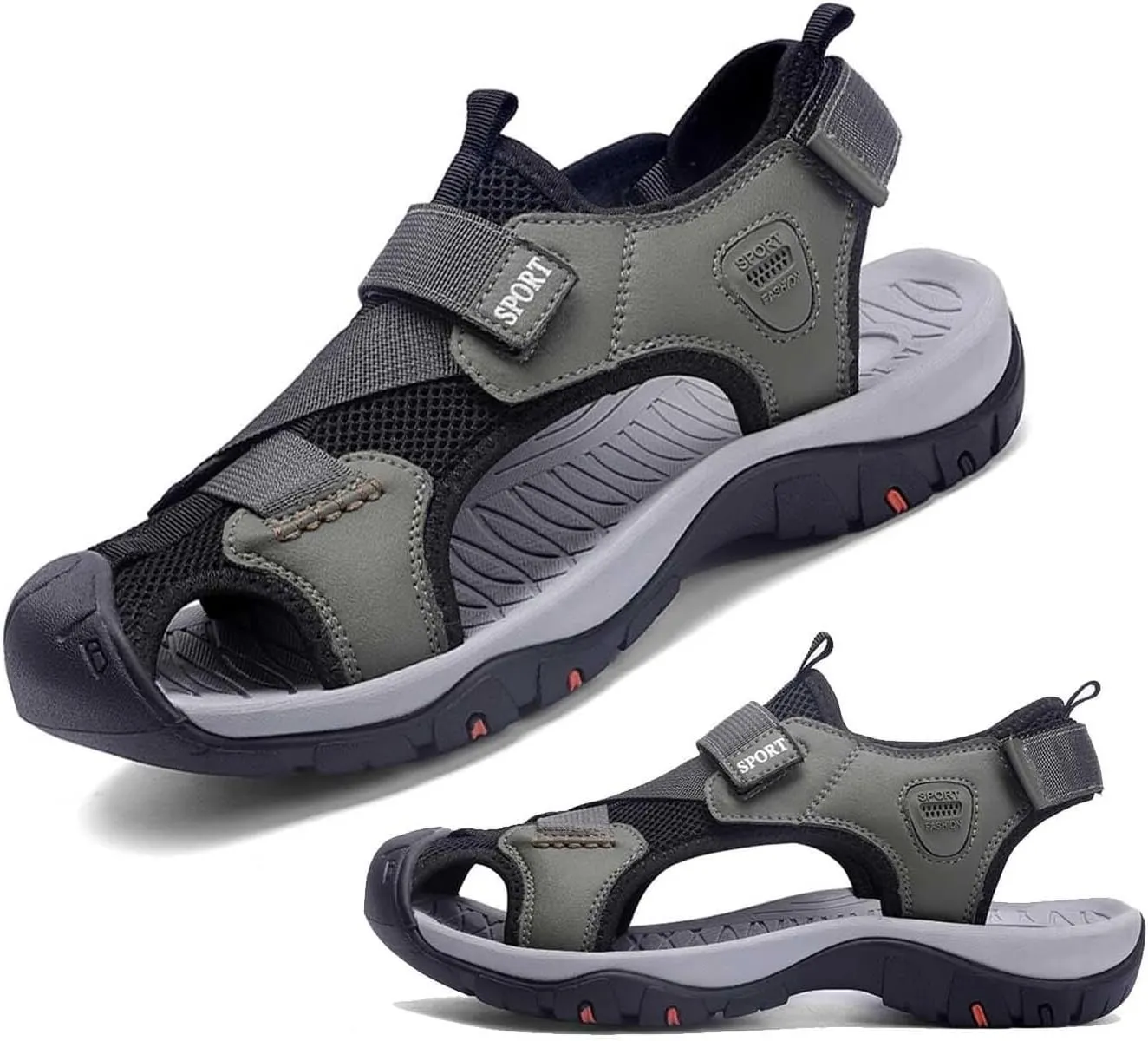 Men's Sandals Closed Toe Athletic Sport Lightweight Trail Walking Sandals For Men Water Shoes Men Black Beach Sandals