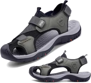 Men's Sandals Closed Toe Athletic Sport Lightweight Trail Walking Sandals For Men Water Shoes Men Black Beach Sandals