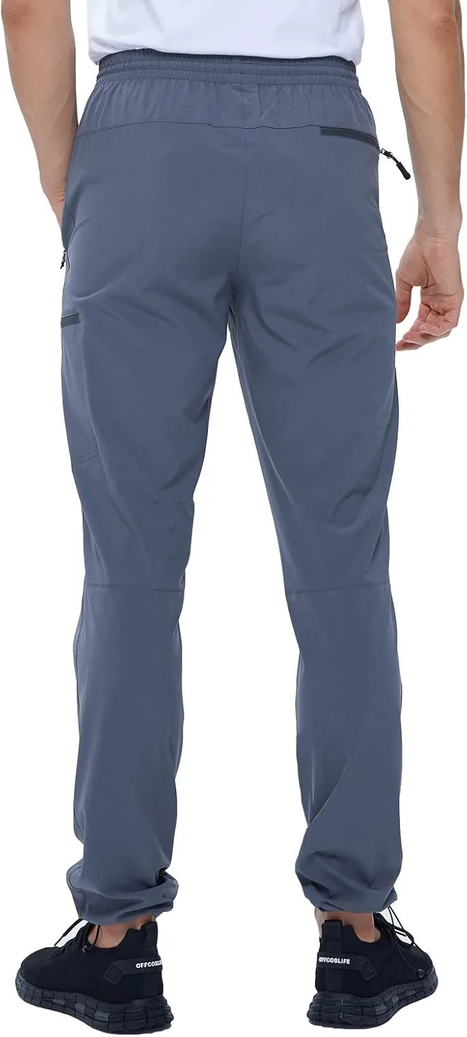 Mens Stretch Hiking Pants Cargo Quick Dry Lightweight Water Resistant Outdoor Fishing Pants Adjustable Bottom Pockets