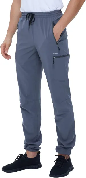 Mens Stretch Hiking Pants Cargo Quick Dry Lightweight Water Resistant Outdoor Fishing Pants Adjustable Bottom Pockets