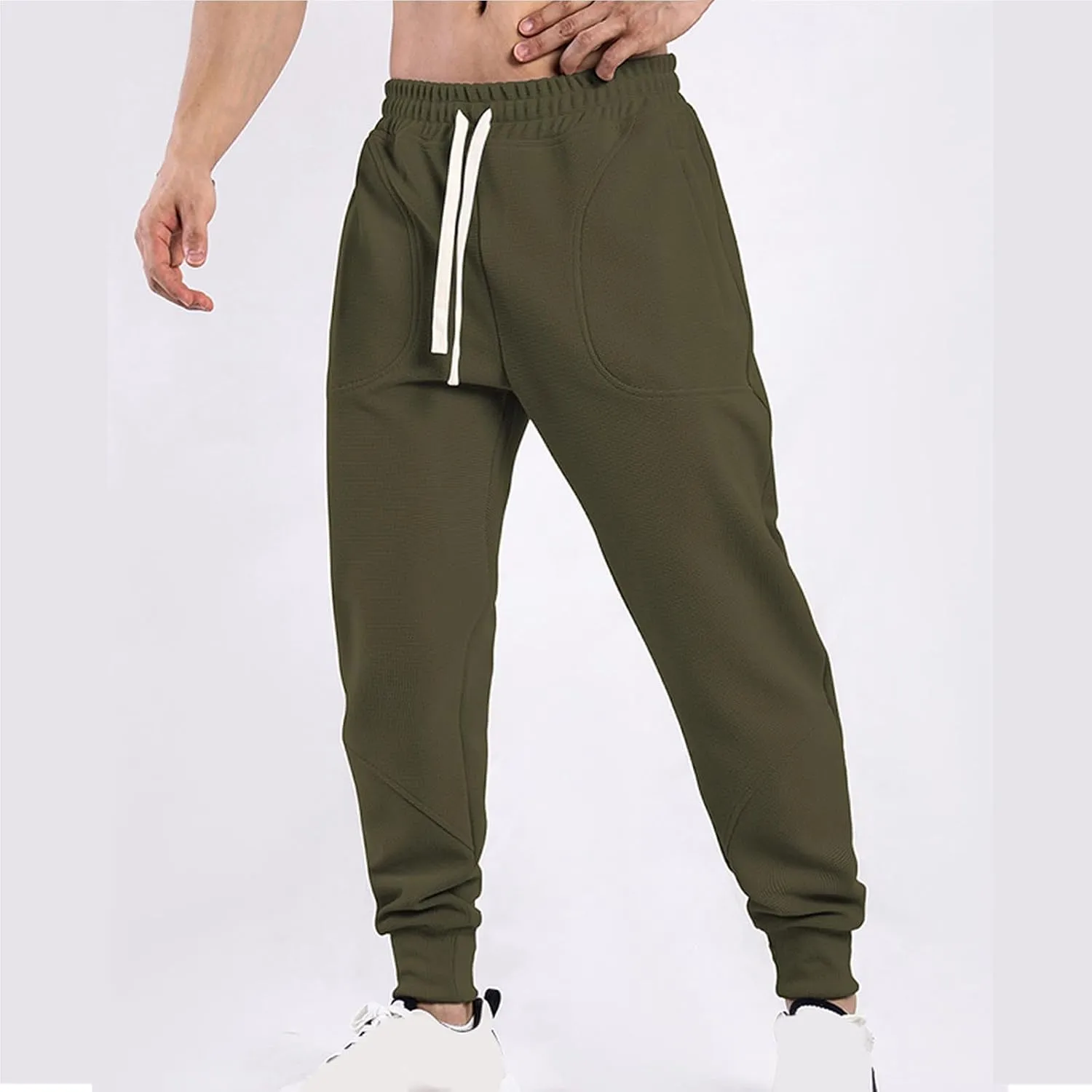 Mens Sweatpants Casual Drastring Elastic Waist Sports Athletic Pants Gym Running Relaxed Fit Joggers Outdoor Pants