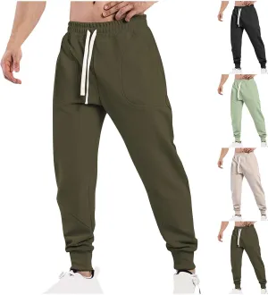 Mens Sweatpants Casual Drastring Elastic Waist Sports Athletic Pants Gym Running Relaxed Fit Joggers Outdoor Pants