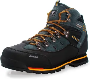 Men's Waterproof Leather mid Hiking Boots Outdoor Non-Slip Lightweight Trekking Sneakers