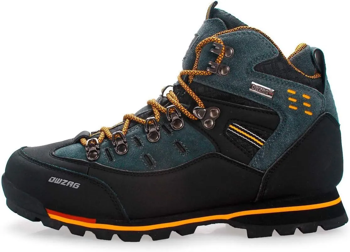 Men's Waterproof Leather mid Hiking Boots Outdoor Non-Slip Lightweight Trekking Sneakers