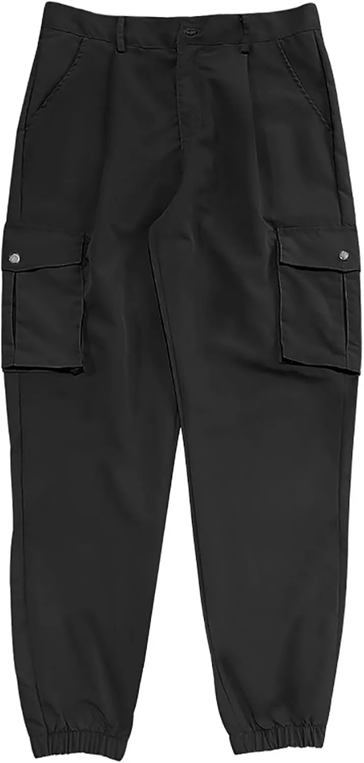 Mens Work Pants Slim Fit Cargo Pants for Men Tactical Tapered Trousers with Pocket Athletic Outdoor Joggers