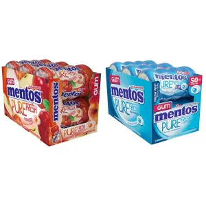 Mentos Sugar-Free Chewing Gum Variety Bundle - Tropical and Fresh Mint Flavors (300 Pieces)