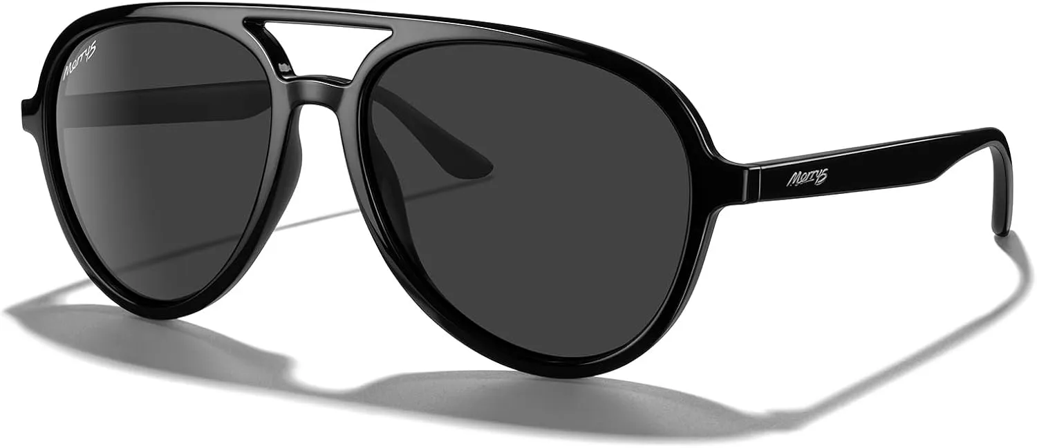 MERRY'S Classic Polarized Aviator Sunglasses For Womens Mens Retro Double Bridge Aviators S8376