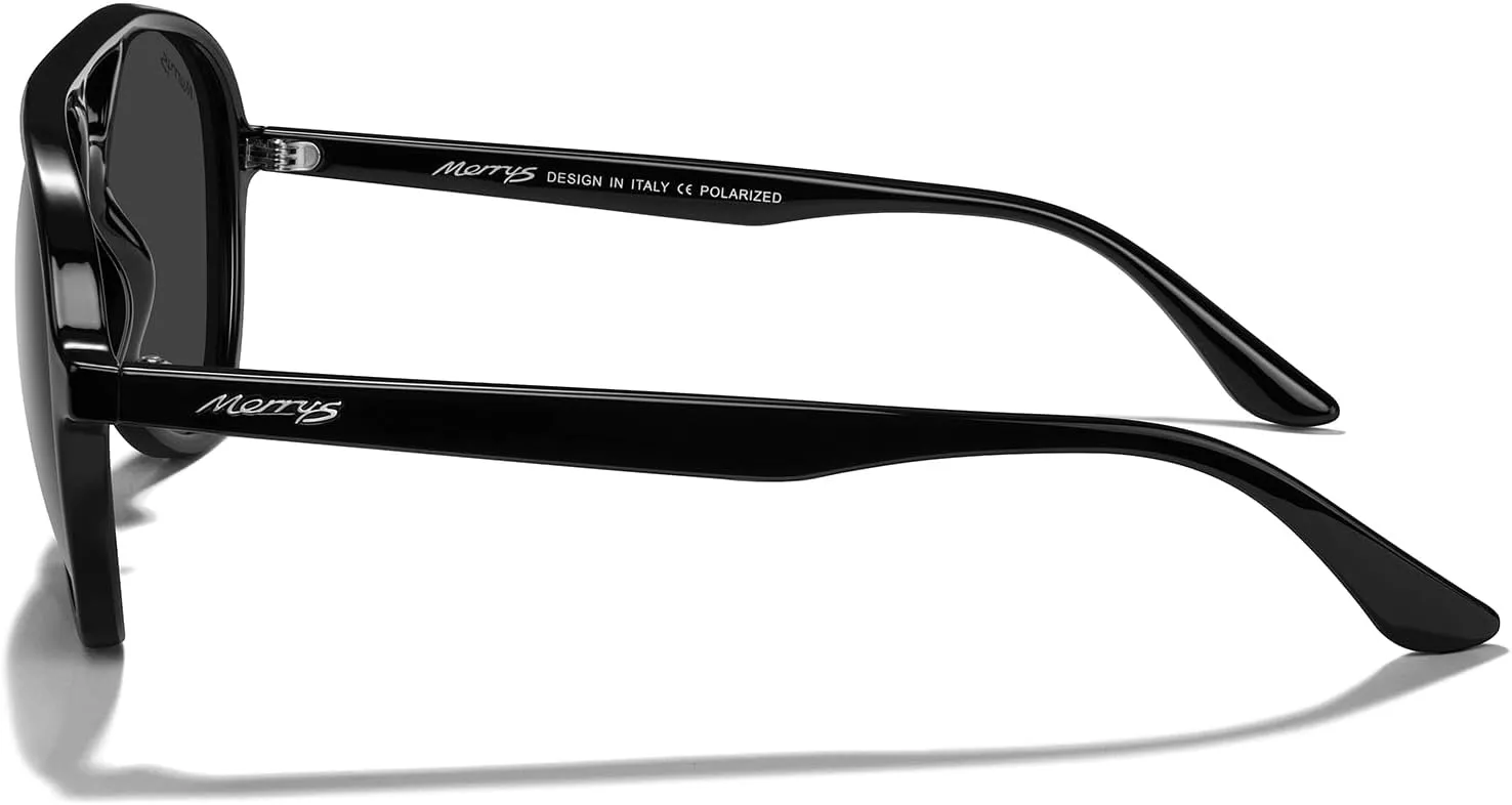 MERRY'S Classic Polarized Aviator Sunglasses For Womens Mens Retro Double Bridge Aviators S8376