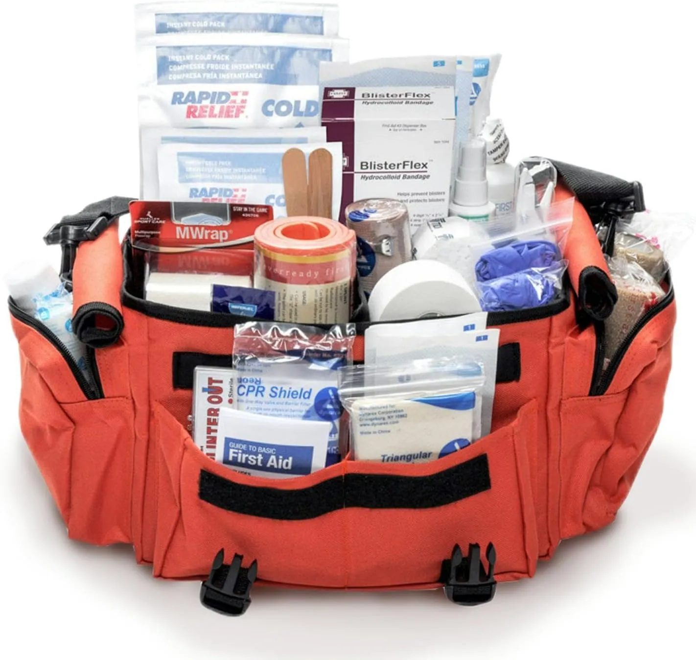 MFASCO Deluxe Sports First Aid Kit - 311-Piece - Orange Bag - Comprehensive Emergency Supplies for Sports Injuries - Ideal for Coaches, Athletes, Club, League and Travel Sports Teams