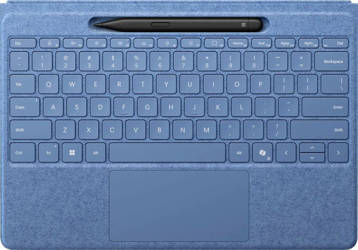 Microsoft Surface Pro Flex Keyboard with Slim Pen Bundle, 2-in-1 Alcantara keyboard for Surface Pro Copilot  (11th Edition), Pro 9 and 8, Windows 11 Copilot  PC, Sapphire