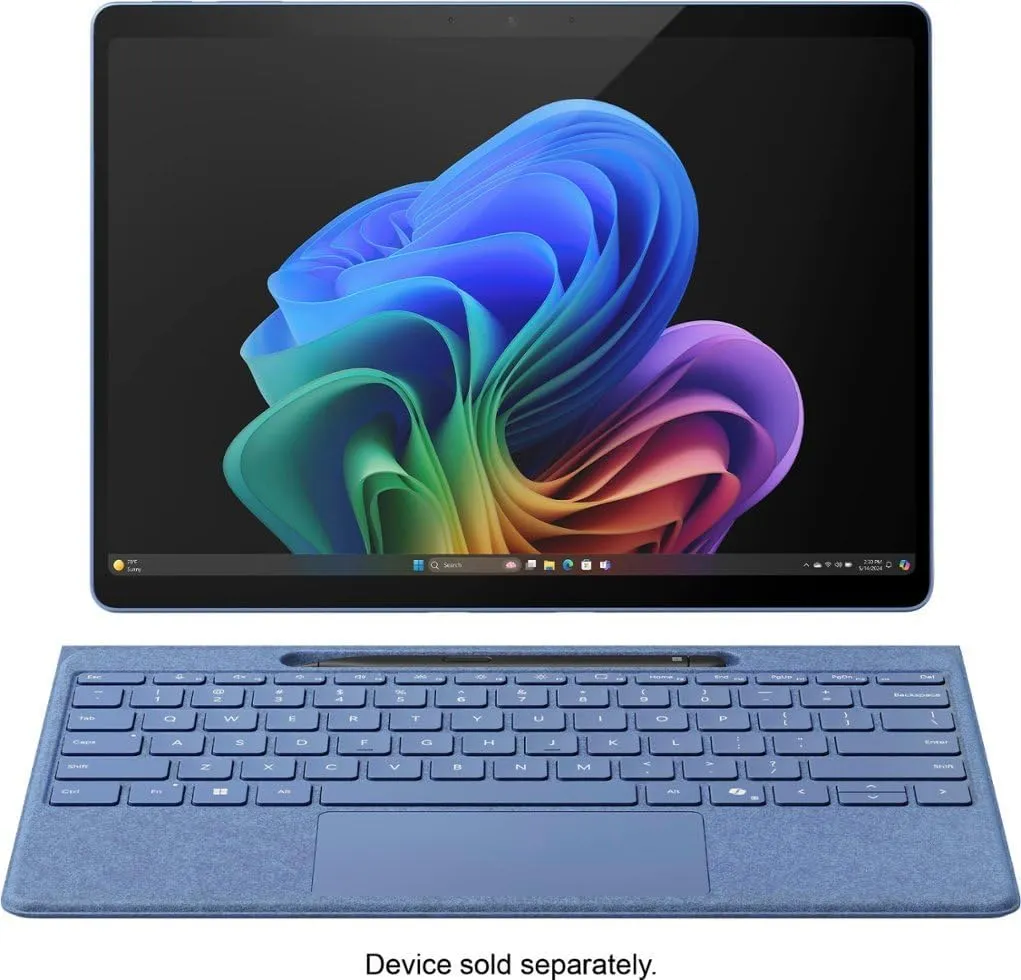 Microsoft Surface Pro Flex Keyboard with Slim Pen Bundle, 2-in-1 Alcantara keyboard for Surface Pro Copilot  (11th Edition), Pro 9 and 8, Windows 11 Copilot  PC, Sapphire