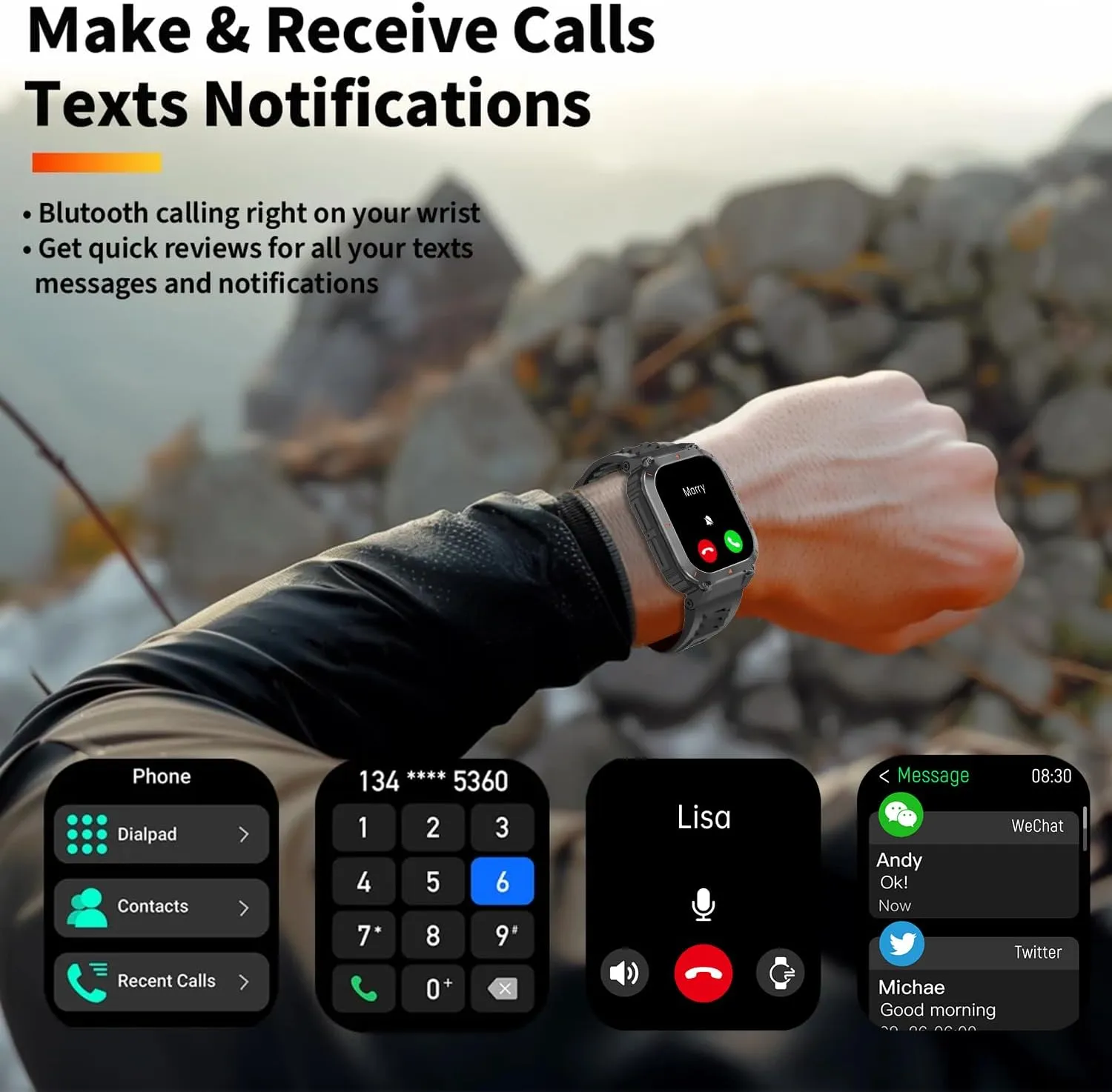 Military GPS Smart Watch for Men with Offline Map/Air Pressure/Altitude/Compass,smart Watch for Android Phones and iPhone,Waterproof Fitness Tracker with Blood Oxygen/Heart Rate/Sleep/100  Sport Modes