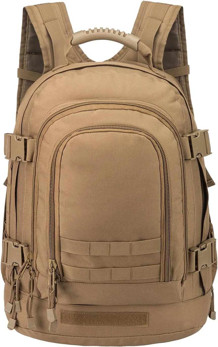Military Outdoor Backpack,Expandable Tactical Backpack,DIY System for Travel,Camping,Hunting,Trekking and Hiking (Model B, Tan)