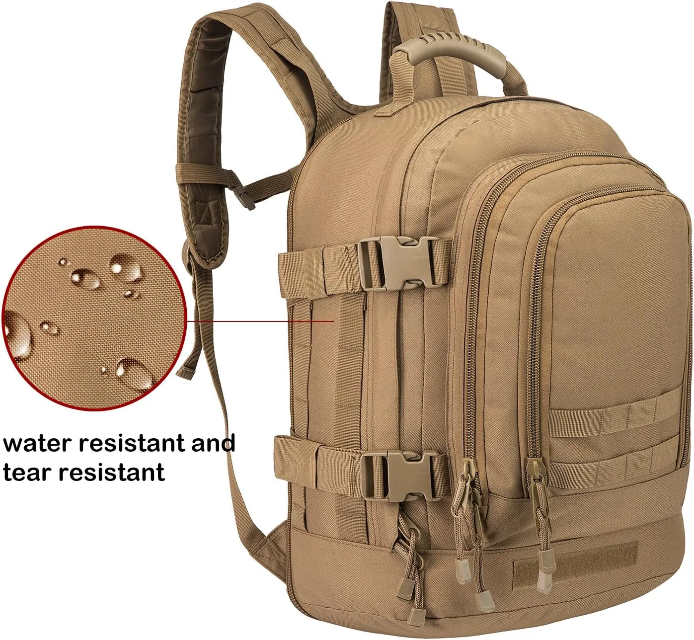 Military Outdoor Backpack,Expandable Tactical Backpack,DIY System for Travel,Camping,Hunting,Trekking and Hiking (Model B, Tan)