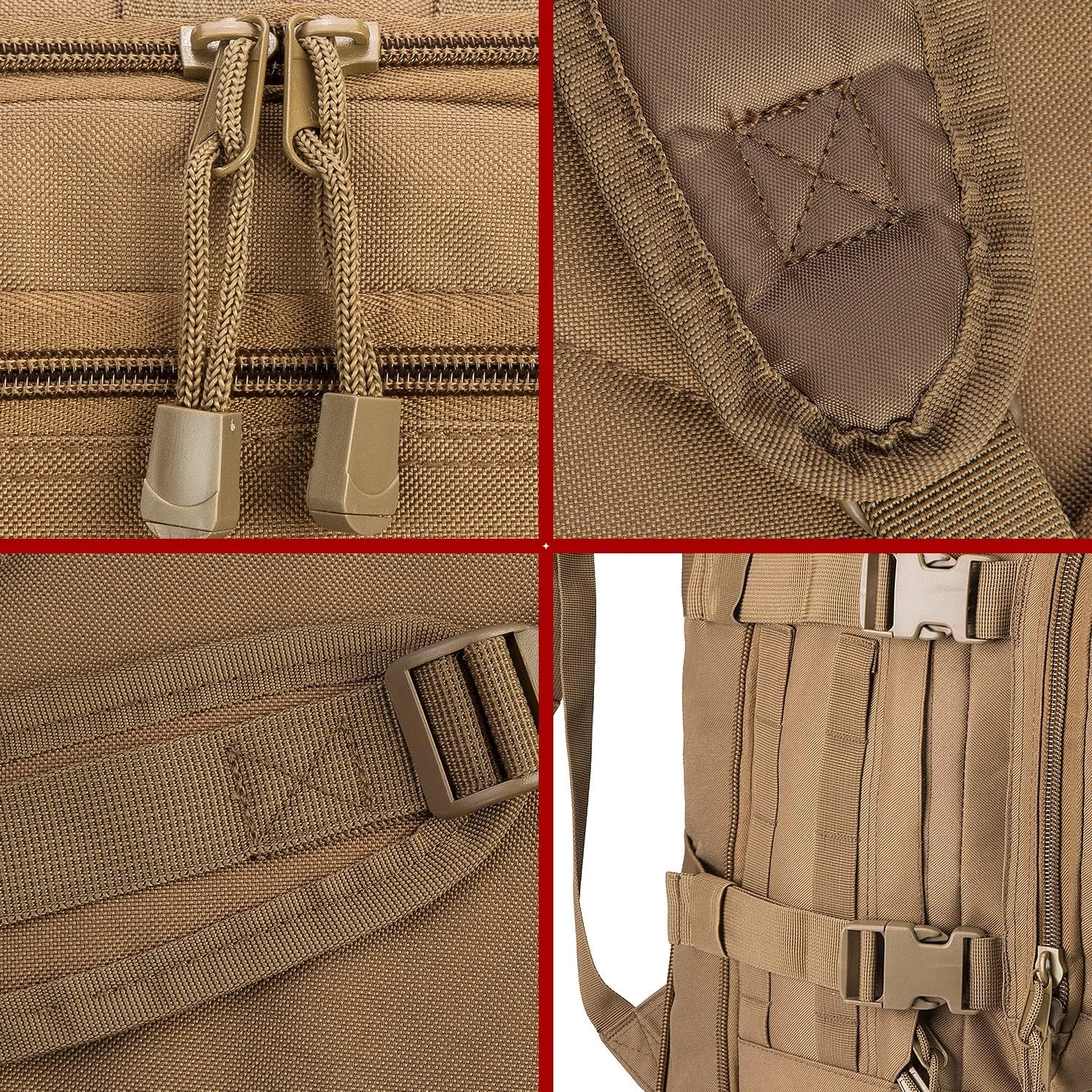 Military Outdoor Backpack,Expandable Tactical Backpack,DIY System for Travel,Camping,Hunting,Trekking and Hiking (Model B, Tan)