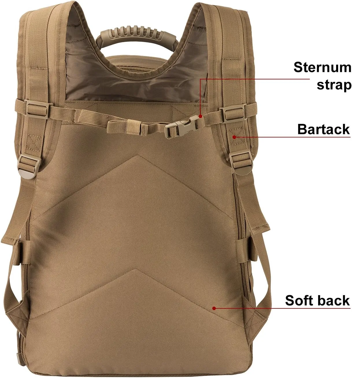 Military Outdoor Backpack,Expandable Tactical Backpack,DIY System for Travel,Camping,Hunting,Trekking and Hiking (Model B, Tan)