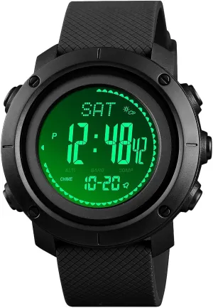Military Watches with Compass Altimeter Barometer Pedometer Thermometer, Outdoors Watch for Men