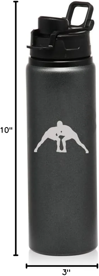 MIP 25 oz Aluminum Sports Water Travel Bottle Wrestle Wrestling