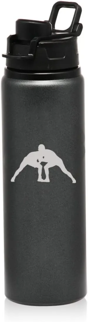 MIP 25 oz Aluminum Sports Water Travel Bottle Wrestle Wrestling