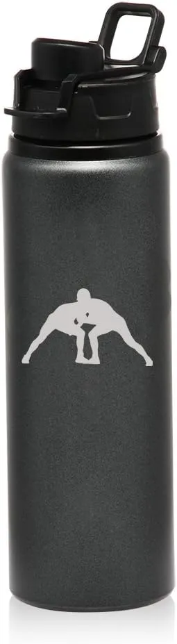 MIP 25 oz Aluminum Sports Water Travel Bottle Wrestle Wrestling