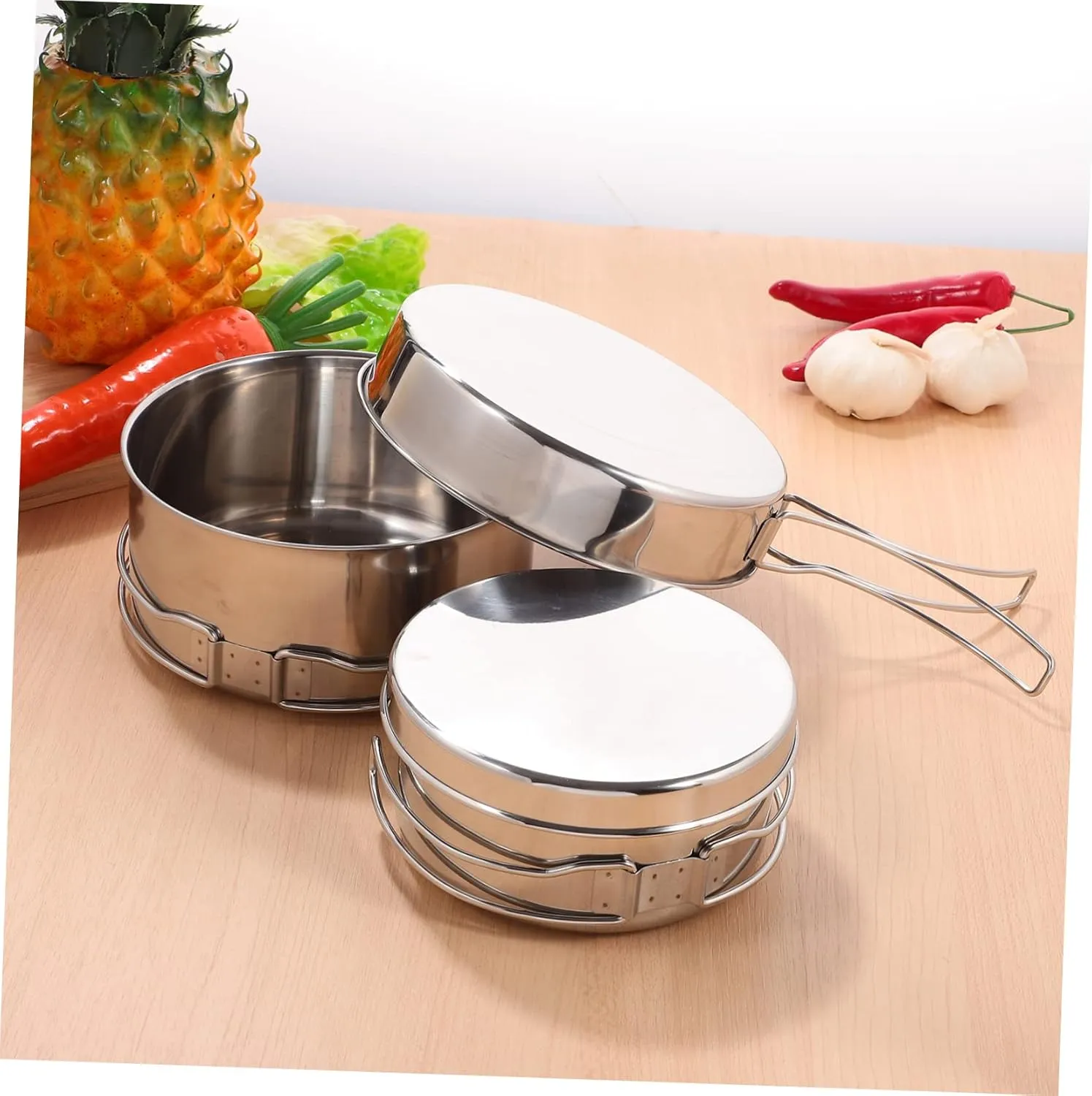 Mipcase Picnic Cooker Pot Stackable Camping Skillet Mini Camping Stove Cutlery Camping Stove Propane Picnic