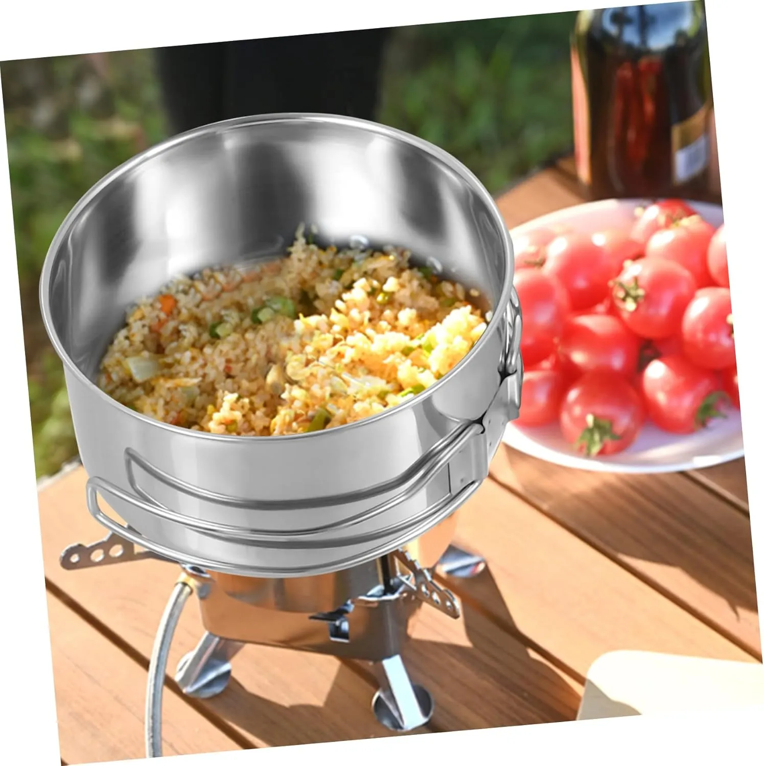 Mipcase Picnic Cooker Pot Stackable Camping Skillet Mini Camping Stove Cutlery Camping Stove Propane Picnic