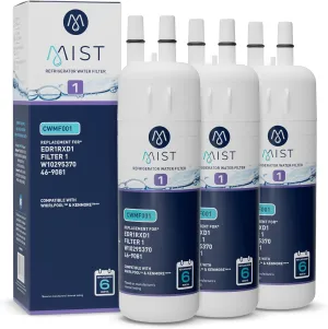 Mist EDR1RXD1 Refrigerator Water Filter Replacement for Everydrop® Filter 1 – Whirlpool® WHR1RXD1 W10295370A, Kenmore® 46-9081 – 3-Pack – NSF 42 & 372 Certified