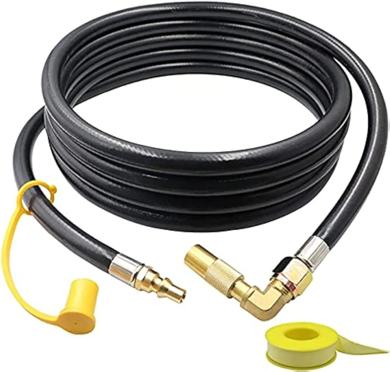 Monkemon 12FT Propane Quick Connect Hose RV to Grill, Low Pressure Propane Elbow Adapter with Extension Hose for Blackstone 17" and 22" Griddle, For Camp Chef Stove Portable Fire Pit