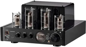 Monoprice Stereo Hybrid Tube Amplifier 2019 Edition, 25 Watt with Bluetooth 2.1   EDR, Wired RCA, Optical, Coaxial, and USB Connections, and Subwoofer Out