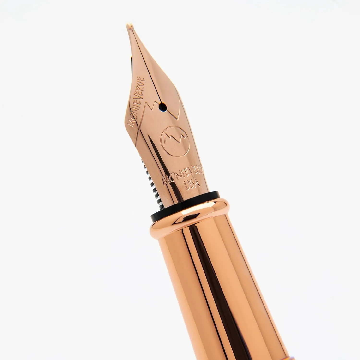 Monteverde USA Impressa Fountain Pen - Black & 24K Gilded Rose Gold Pen, 24K Gilded Gold Omniflex Nib, Free Ink Bottle, Free 24 Cartridges, Luxury Writing Experience, Elegant Executive Gift Set