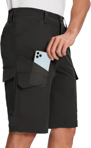 Moosehill Mens-Hiking-Shorts Cargo Lightweight Water Resistant Quick Dry Big & Tall with 8 Pockets for Tactical Work
