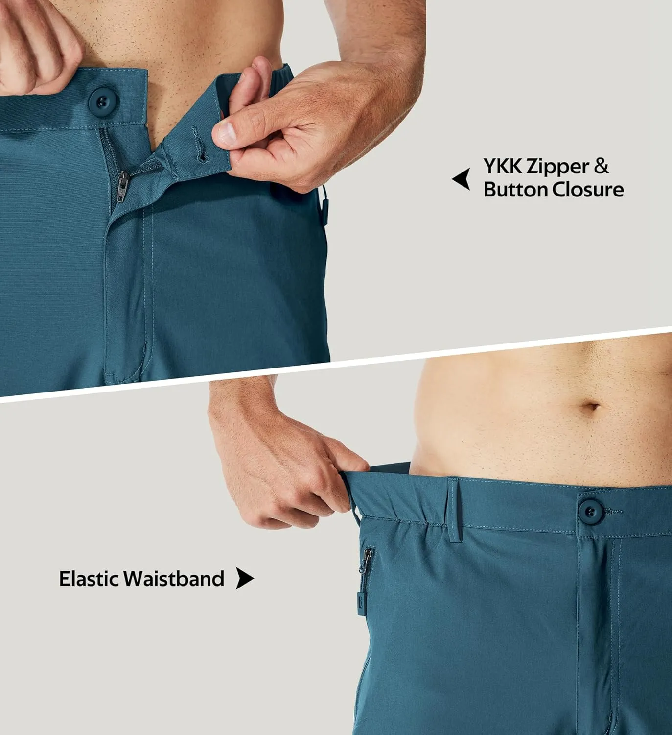 MOURCE Hiking Pants Men Lightweight Quick Dry - Water Resistant Stretch Cargo Travel Pants for Men with 6 Pockets